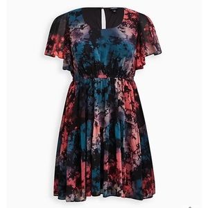 Torrid Ruffle Sleeve Skater Dress